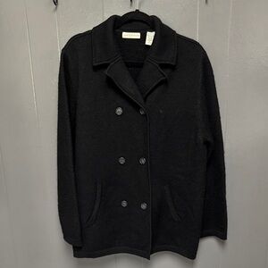 Vintage Lord & Taylor Elegant Black Pea Coat